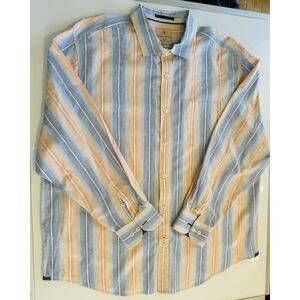 Tommy Bahama Coastline Cord Western Shirt 2XL Men's Blue Yellow Long Sleeve NWOT